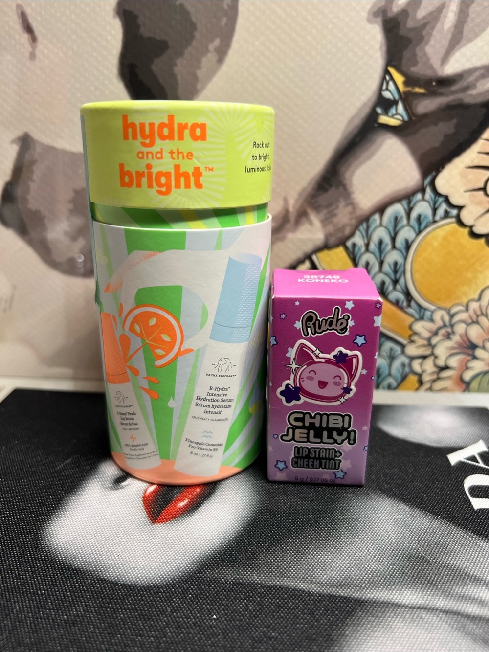 Drunk Elephant Hydra & Bright Serum Duo set+ Chibi Jelly Lip Stain & Cheek Tint - Picture 1 of 6